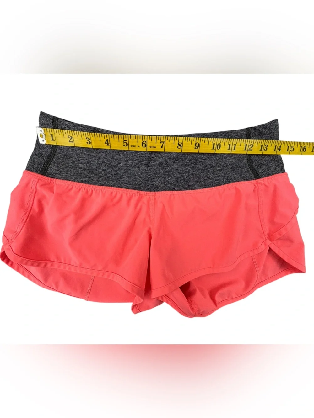 Lululemon |‎ Speed Shorts | Grapefruit/Heathered grey | Size 4